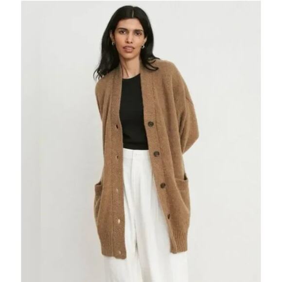 JENNI KAYNE Tan Brown Cottage Cardigan Sweater Women's Size XXS Oversized Knit - Picture 8 of 8